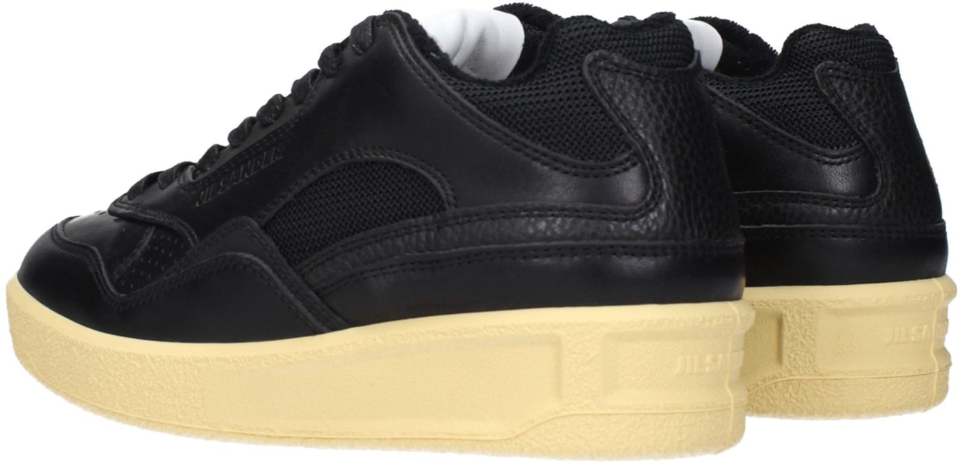 Jil Sander Black Leather Low Top Sneakers