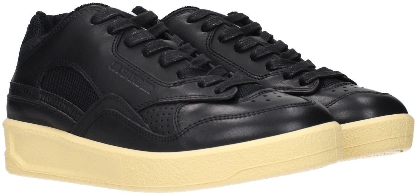 Jil Sander Black Leather Low Top Sneakers