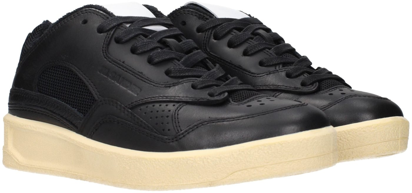 Jil Sander Black Leather Low Top Sneakers