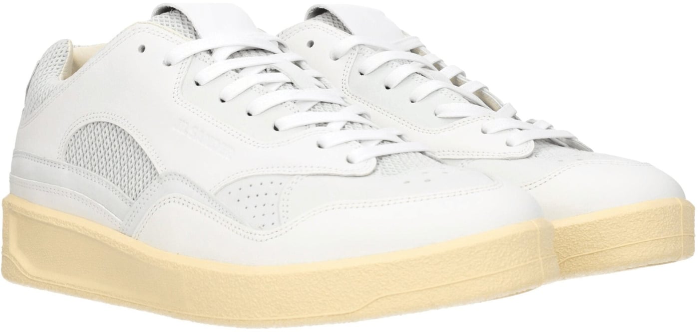 Jil Sander White Leather Low Top Sneakers