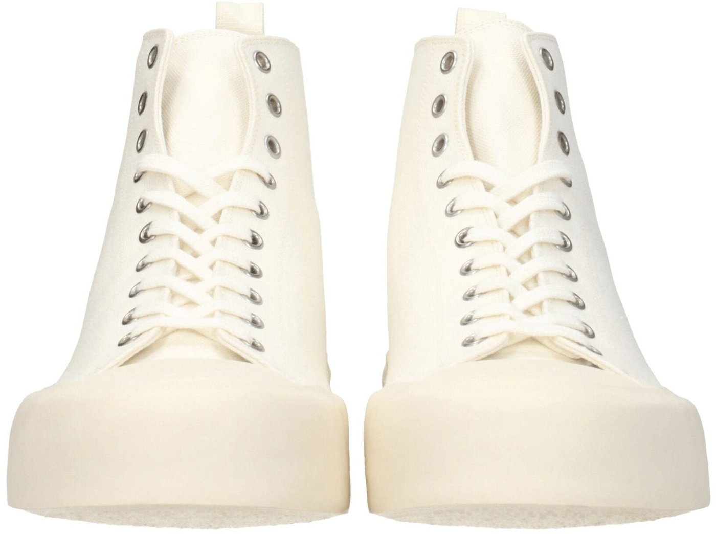 Jil Sander Beige Fabric High Top Sneakers