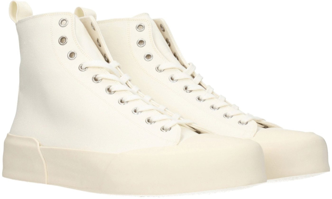 Jil Sander Beige Fabric High Top Sneakers