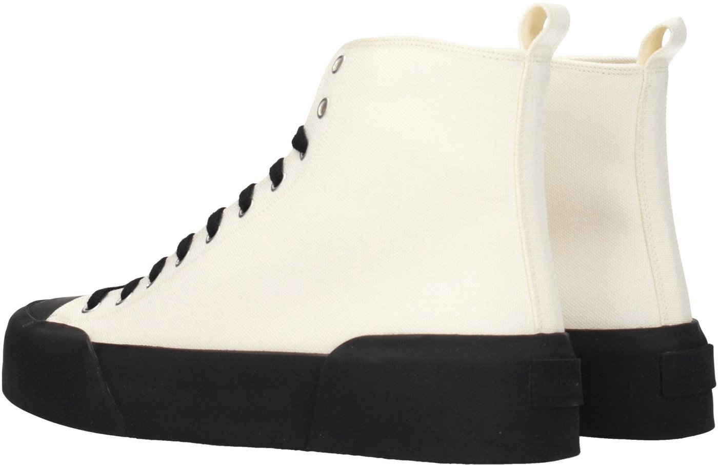 Jil Sander Beige Fabric High Top Sneakers