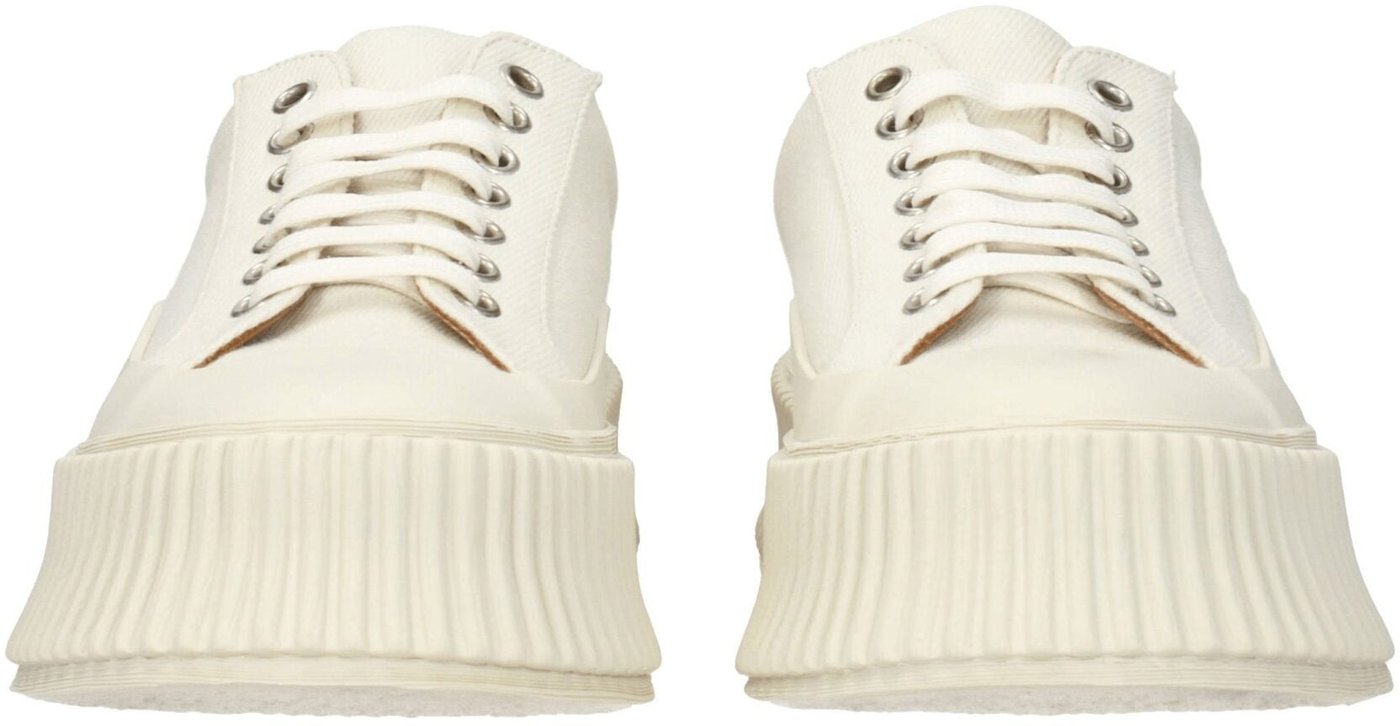 Jil Sander White Fabric Platform Sneakers