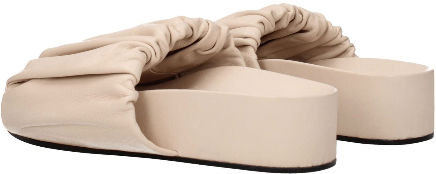 Jil Sander Pink Leather Slippers