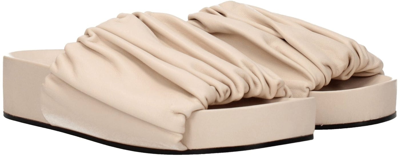 Jil Sander Pink Leather Slippers
