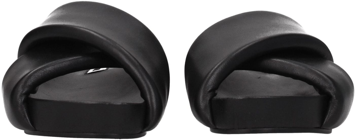 Jil Sander Black Leather Slippers