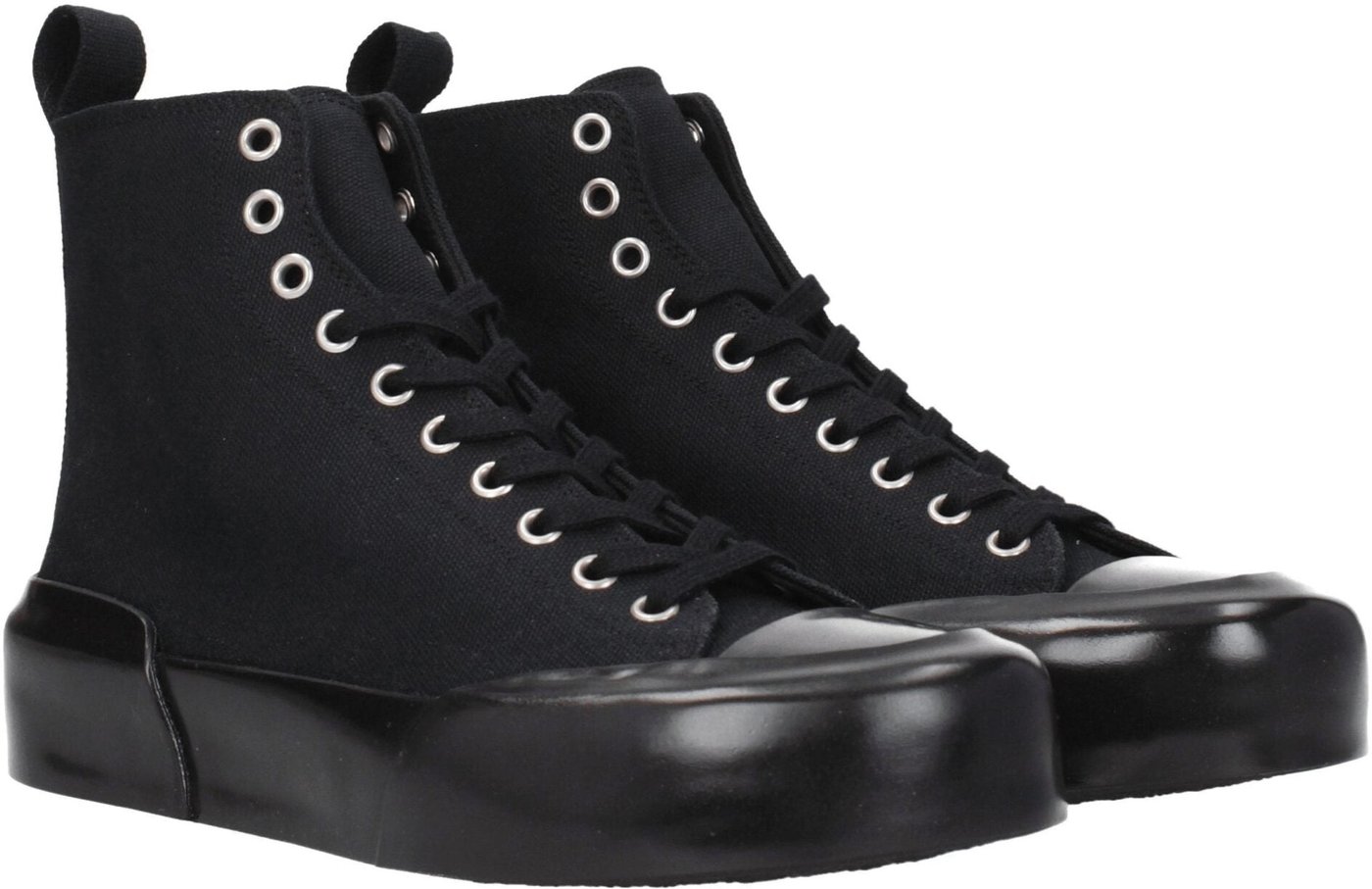 Jil Sander Black Fabric High Top Sneakers