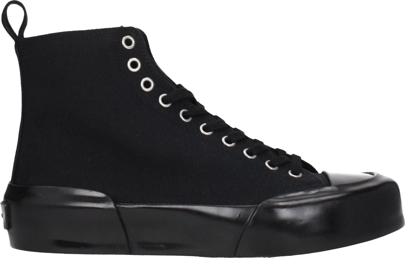Jil Sander Black Fabric High Top Sneakers