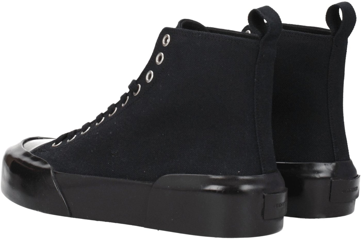 Jil Sander Black Fabric High Top Sneakers