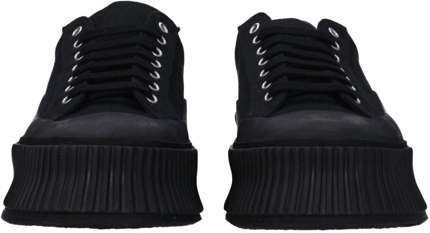 Jil Sander Black Fabric Platform Sneakers