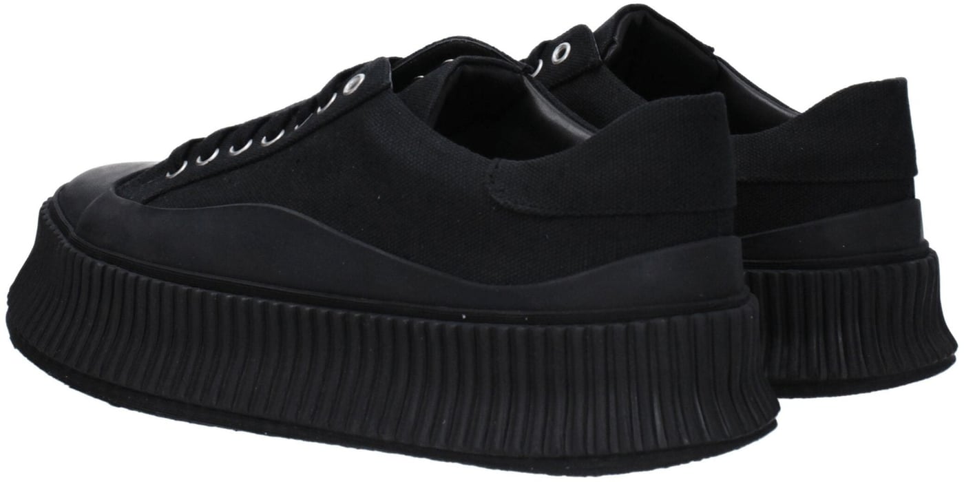 Jil Sander Black Fabric Platform Sneakers