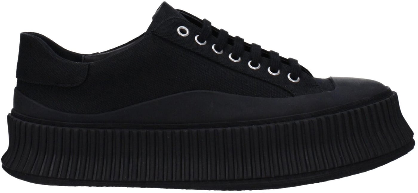Jil Sander Black Fabric Platform Sneakers