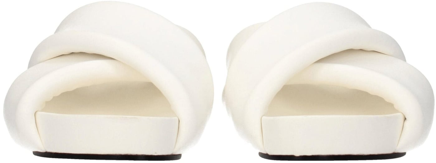 Jil Sander White Leather Slippers