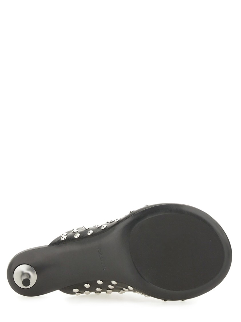 Nappa Leather Mules With Metallic Studs