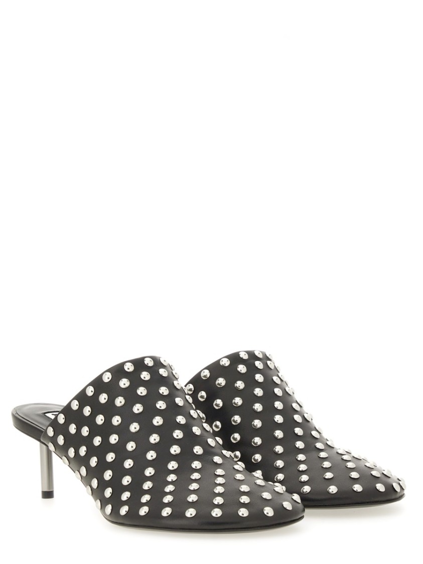 Nappa Leather Mules With Metallic Studs