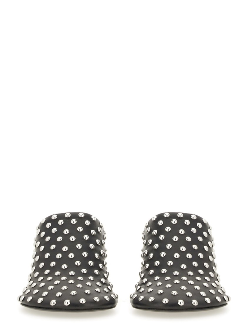 Nappa Leather Mules With Metallic Studs