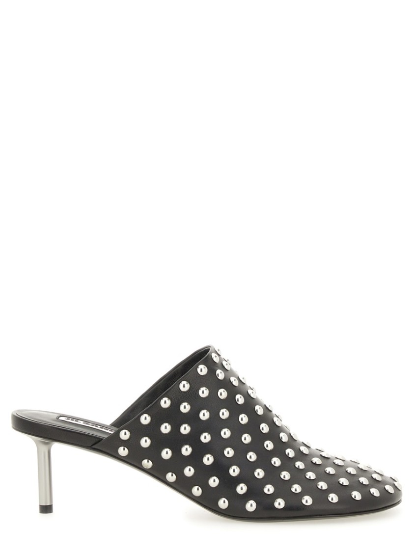 Nappa Leather Mules With Metallic Studs