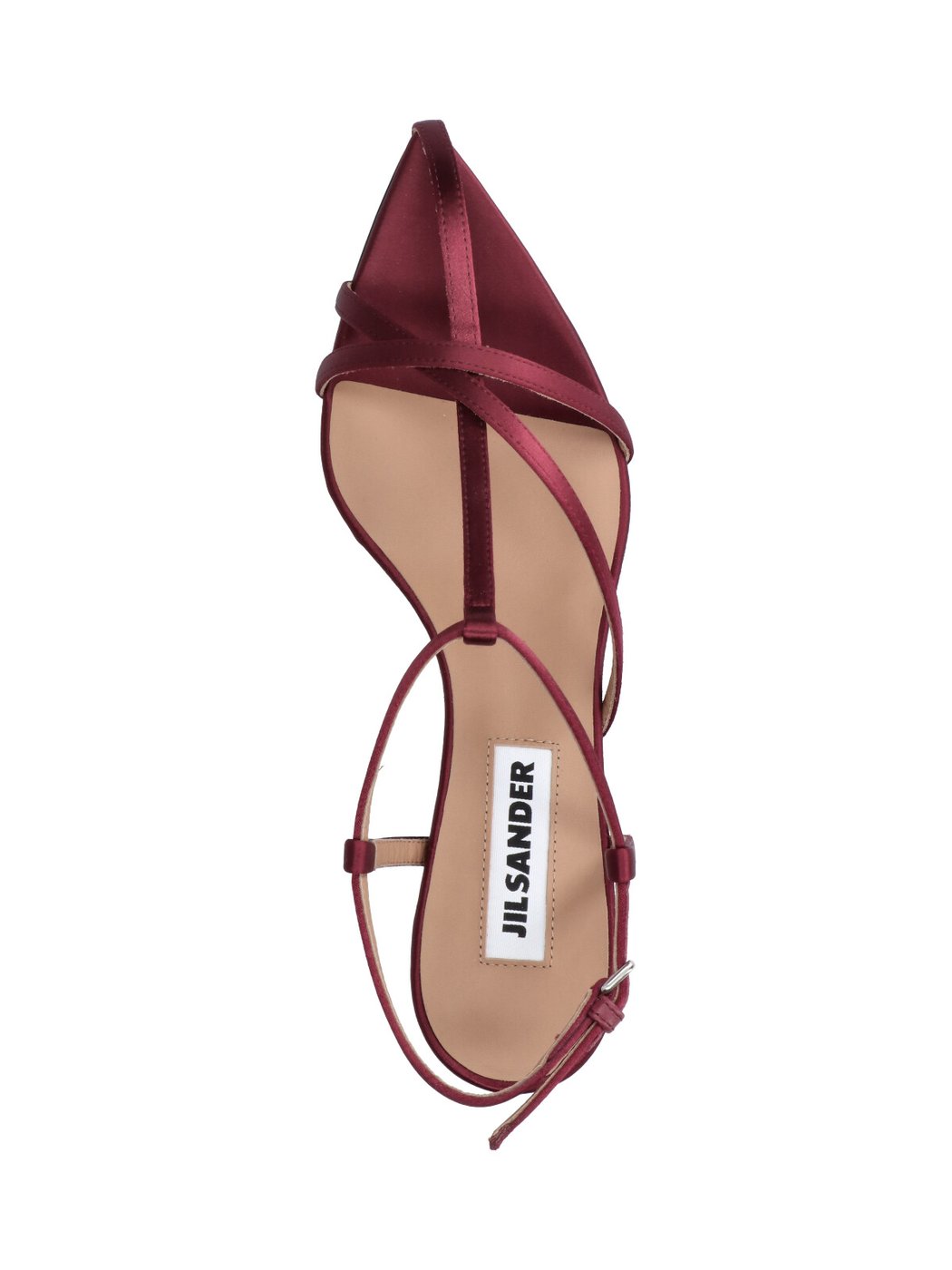 Burgundy Cage Fabric Rhinestone Strap Sandals