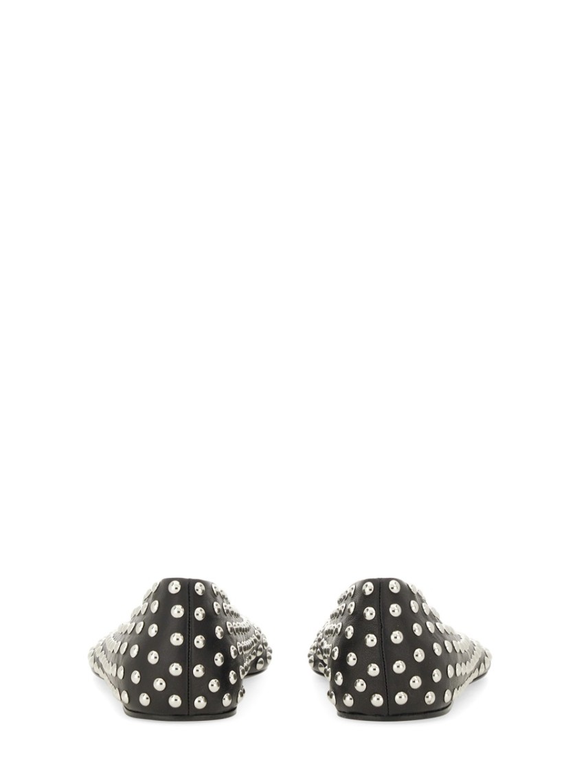 Nappa Ballerina Flats With Metallic Studs
