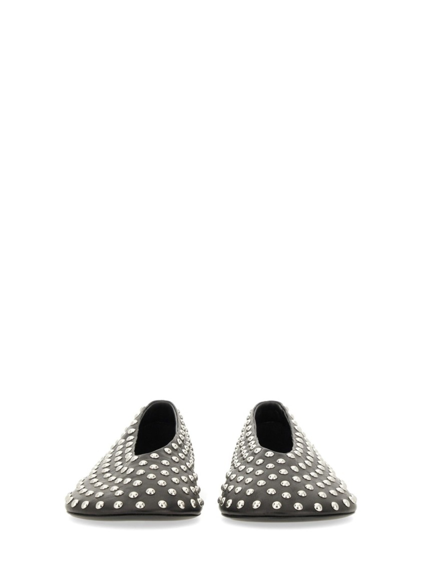 Nappa Ballerina Flats With Metallic Studs