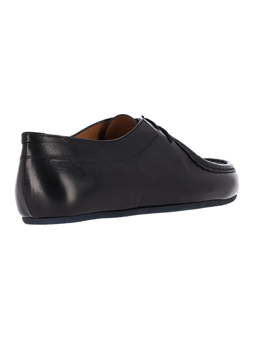 Black Hood Calfskin Flat Shoes
