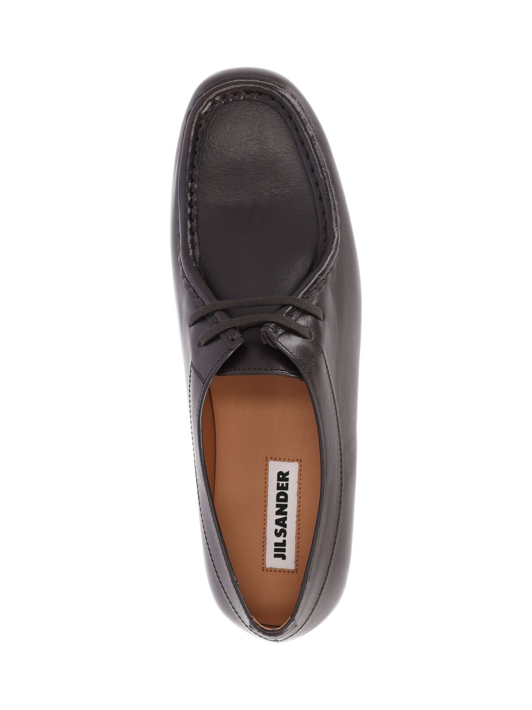 Brown Hood Calfskin Flat Shoes