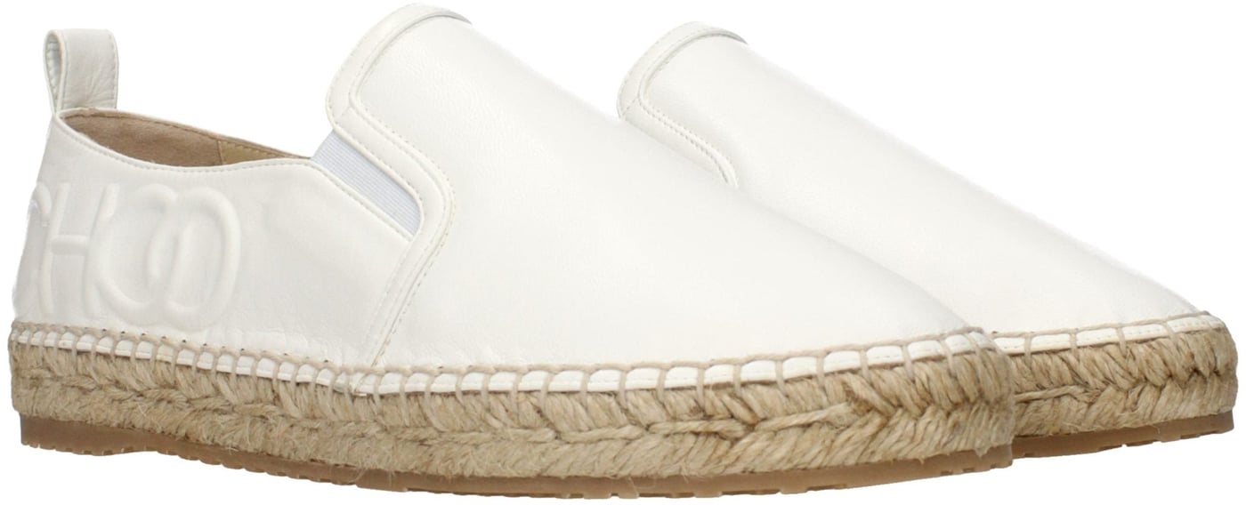 Jimmy Choo White Leather Espadrilles