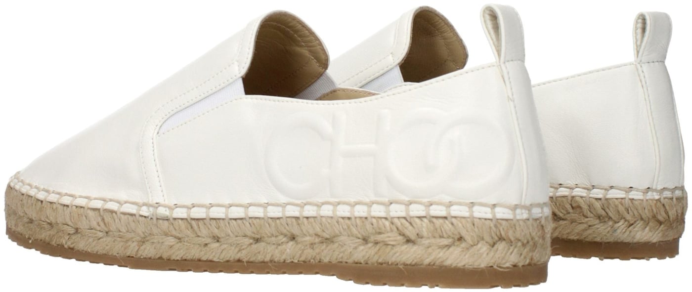 Jimmy Choo White Leather Espadrilles