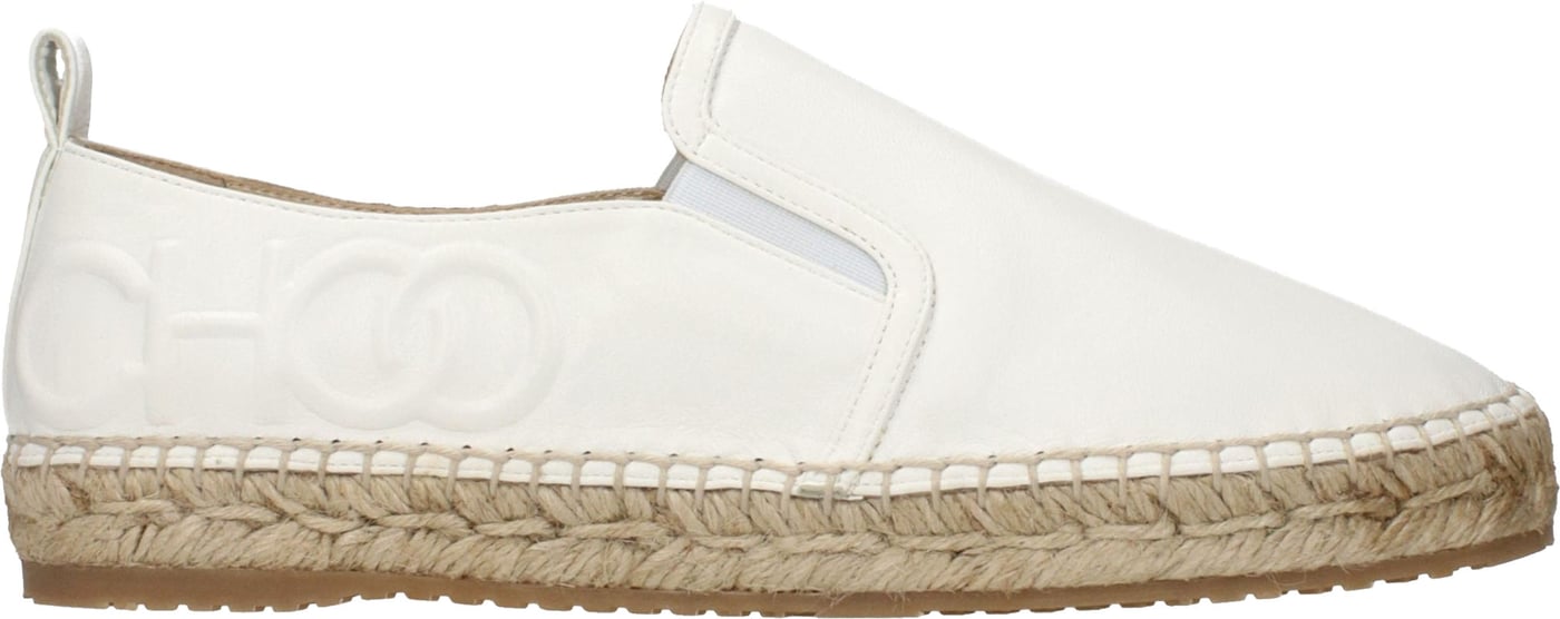 Jimmy Choo White Leather Espadrilles