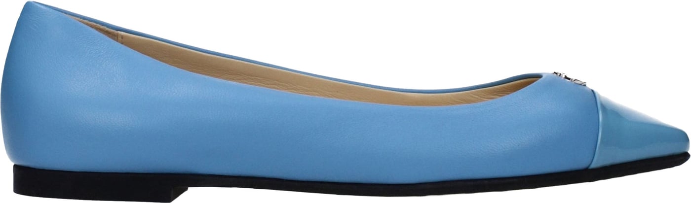 Jimmy Choo Light Blue Leather Ballet Flats