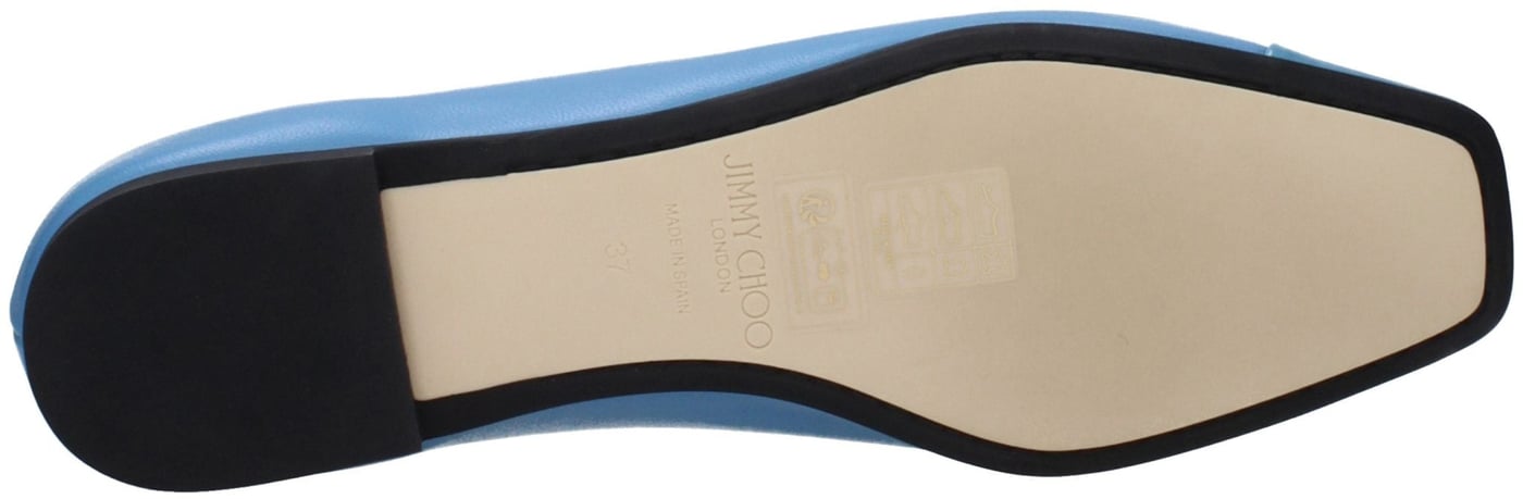 Jimmy Choo Light Blue Leather Ballet Flats