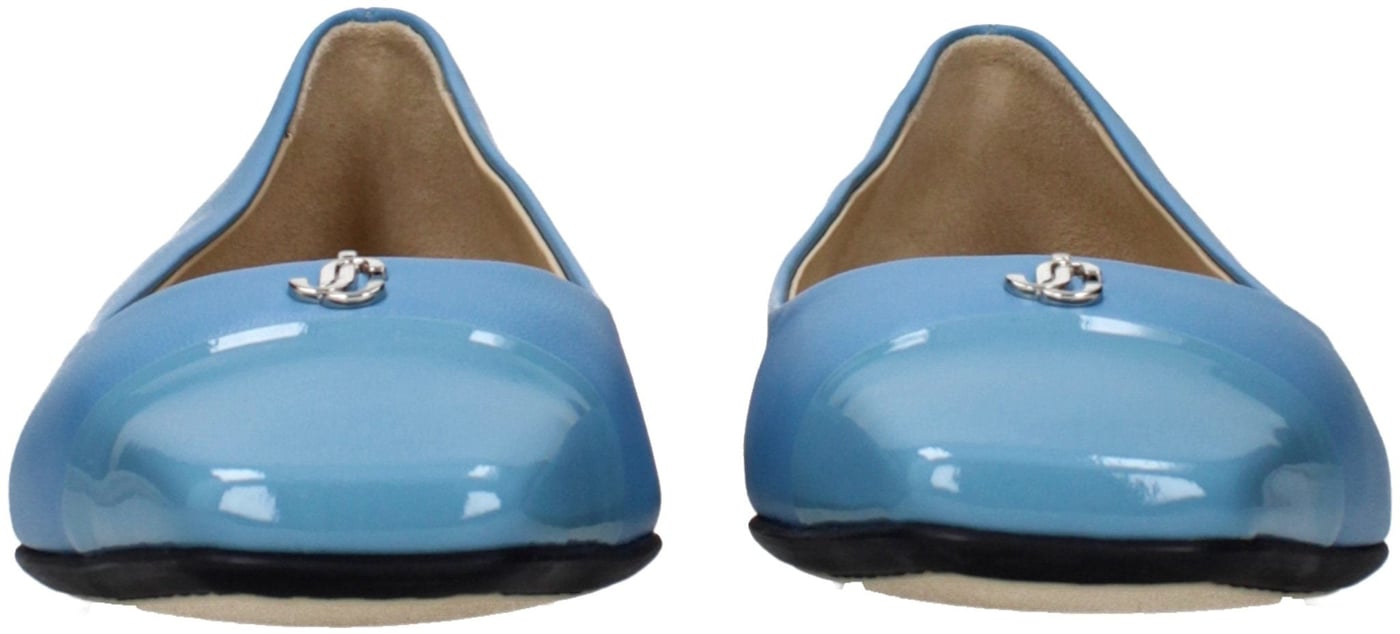 Jimmy Choo Light Blue Leather Ballet Flats