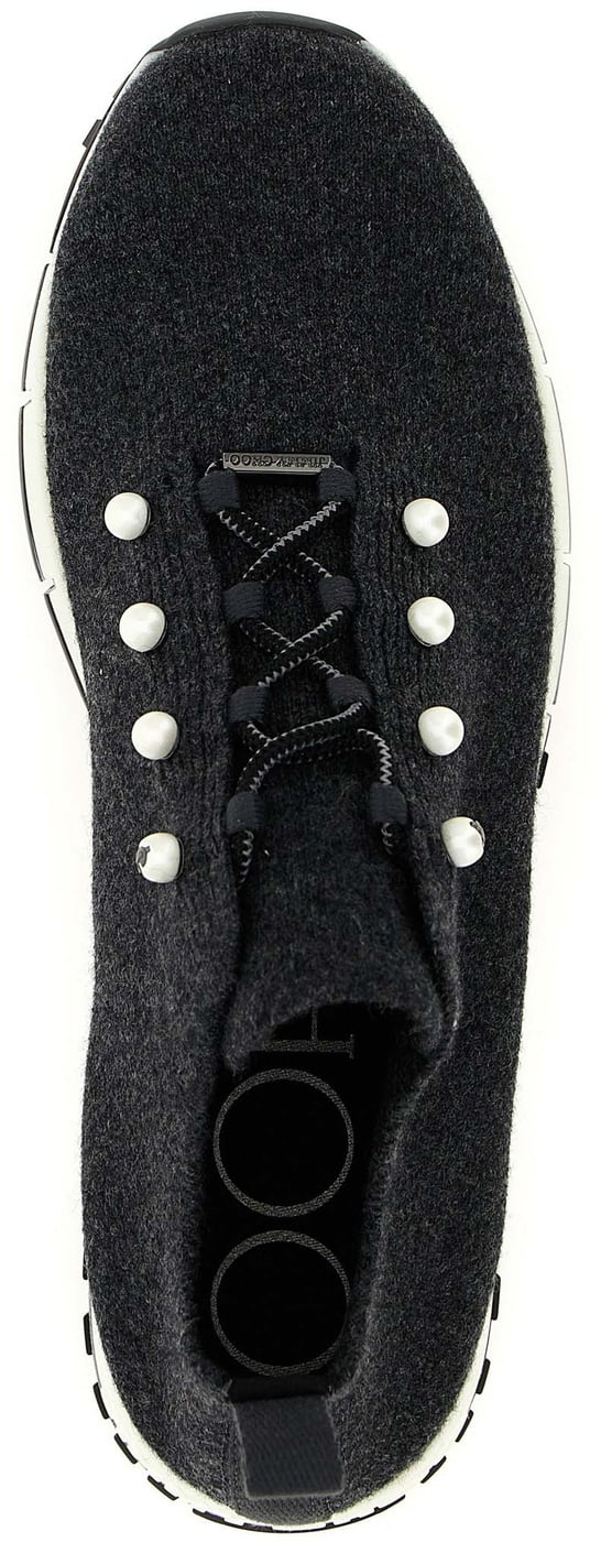 Jimmy Choo Black Tencel Low Top Sneakers