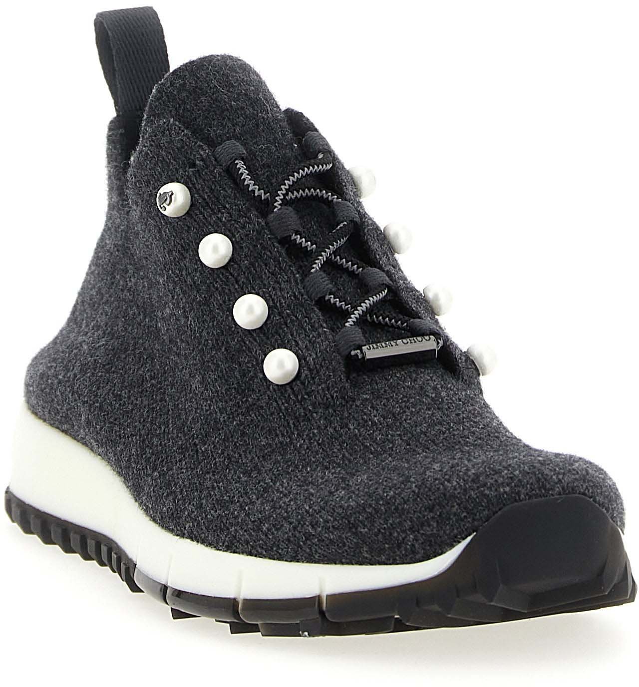 Jimmy Choo Black Tencel Low Top Sneakers