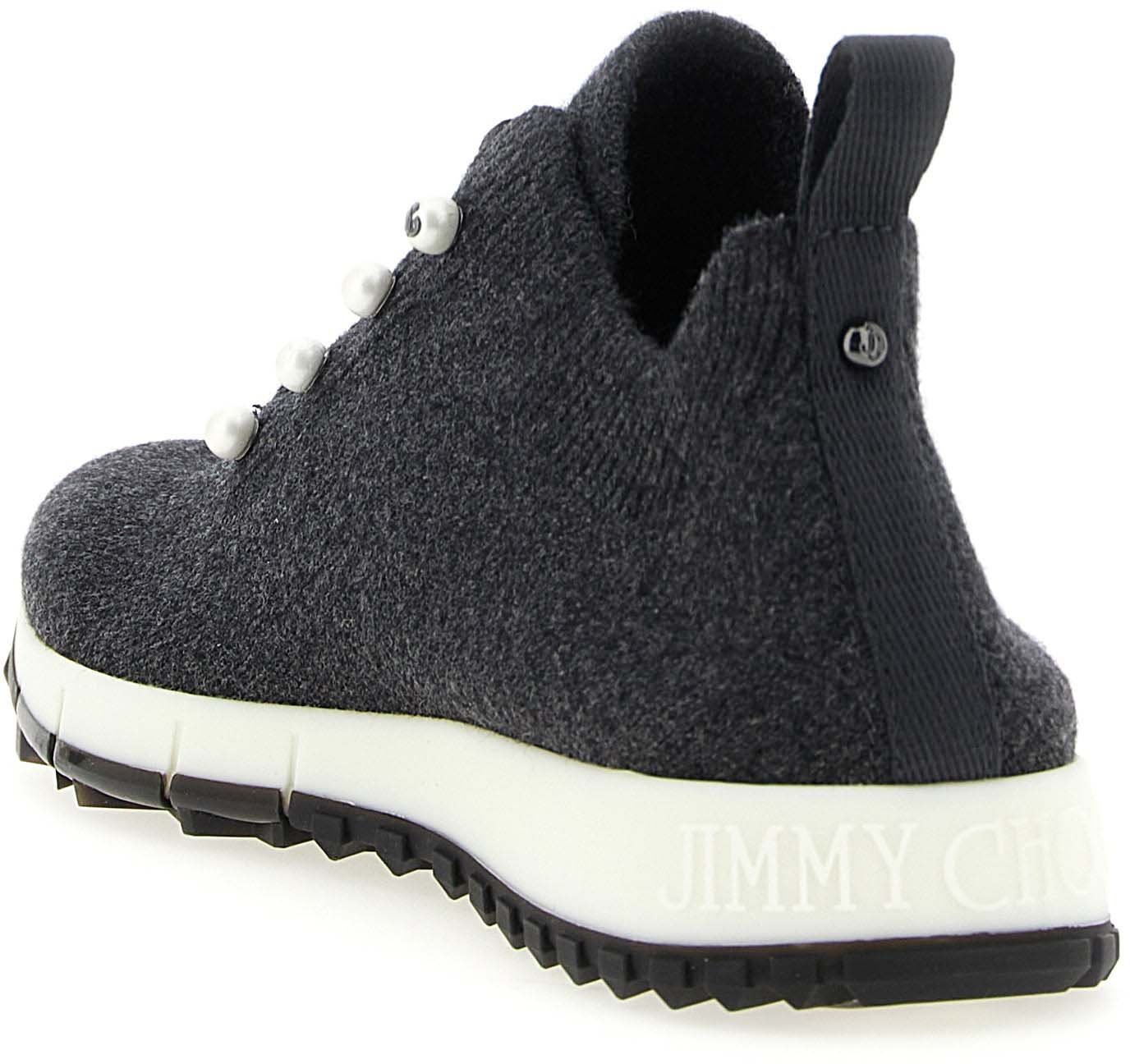 Jimmy Choo Black Tencel Low Top Sneakers