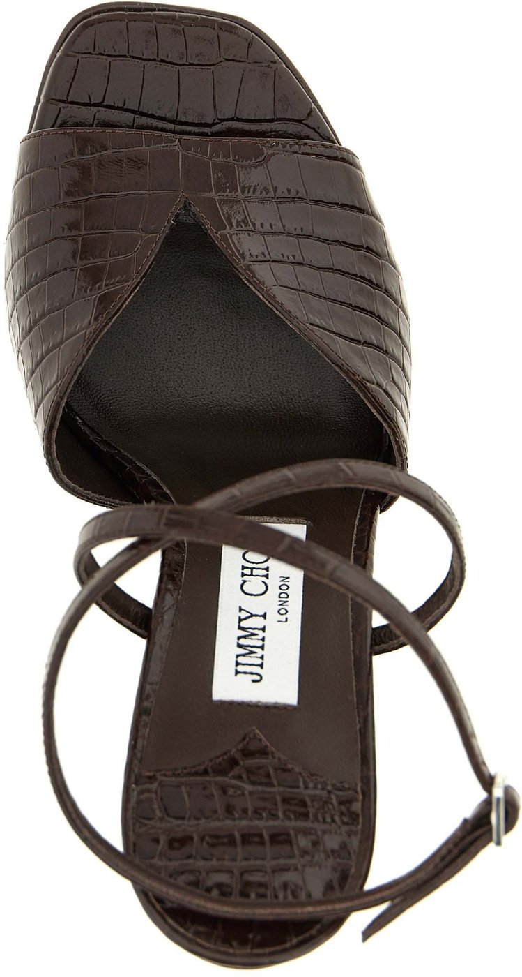 Jimmy Choo Brown Leather Stiletto Heel Sandals