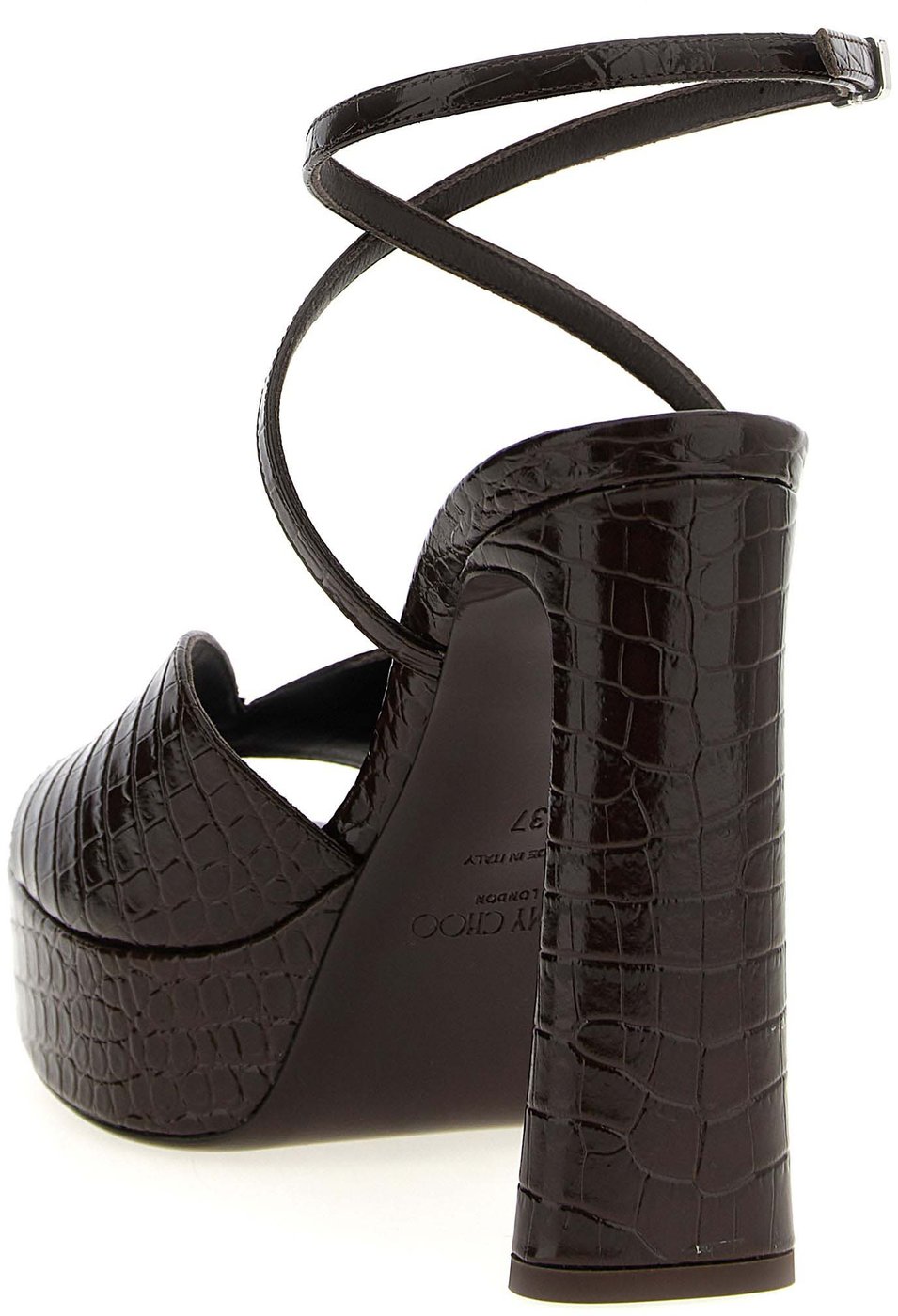 Jimmy Choo Brown Leather Stiletto Heel Sandals