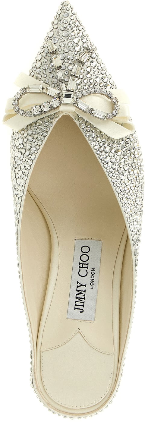 Jimmy Choo Silver Tencel Mid Heel Pumps