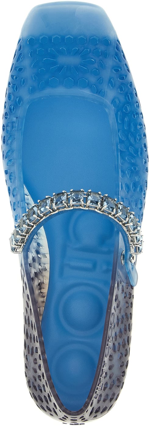 Jimmy Choo Blue Plastic Ballet Flats
