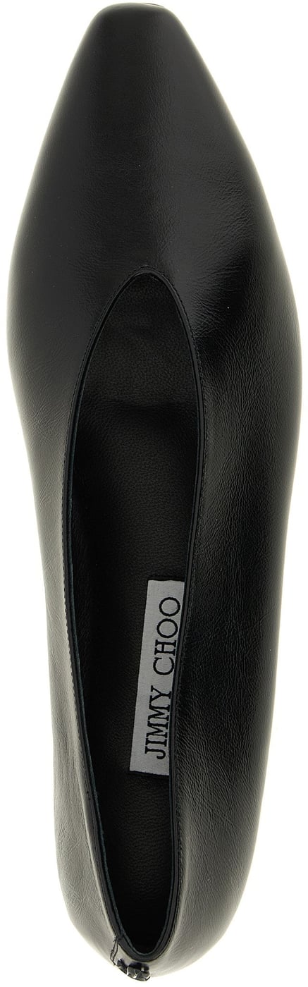 Jimmy Choo Black Leather Ballet Flats