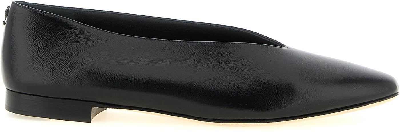 Jimmy Choo Black Leather Ballet Flats