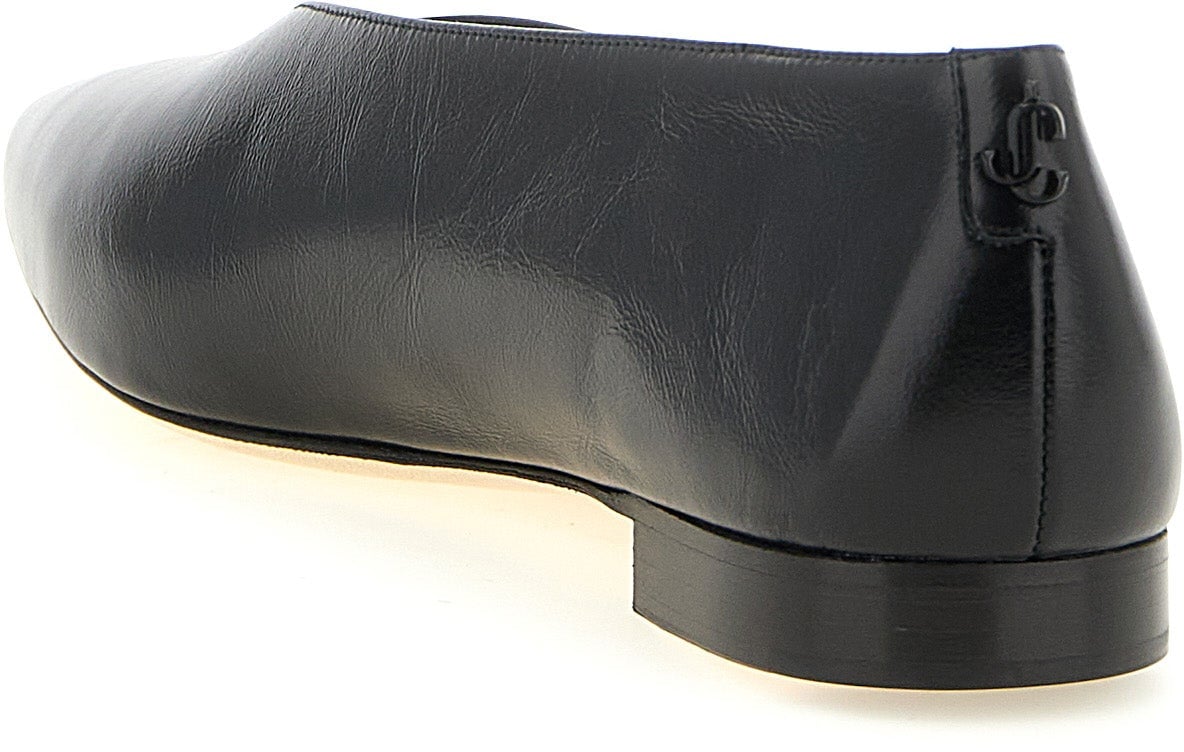 Jimmy Choo Black Leather Ballet Flats