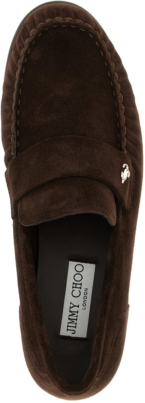 Jimmy Choo Brown Leather Slip-On Loafers
