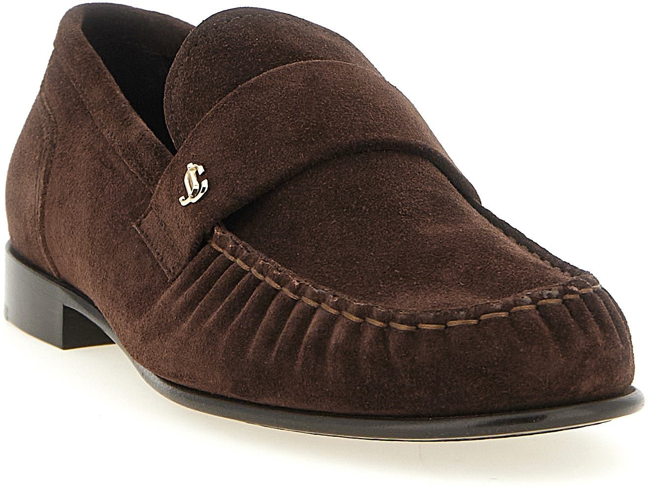 Jimmy Choo Brown Leather Slip-On Loafers