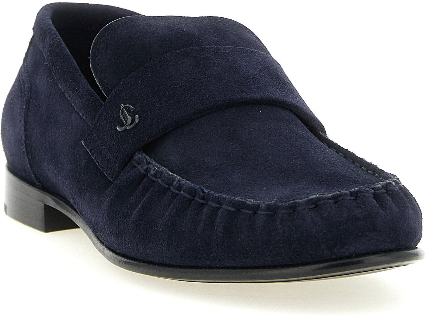 Jimmy Choo Blue Leather Slip-On Loafers