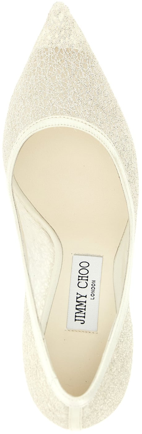 Jimmy Choo White Tencel High Heel Pumps