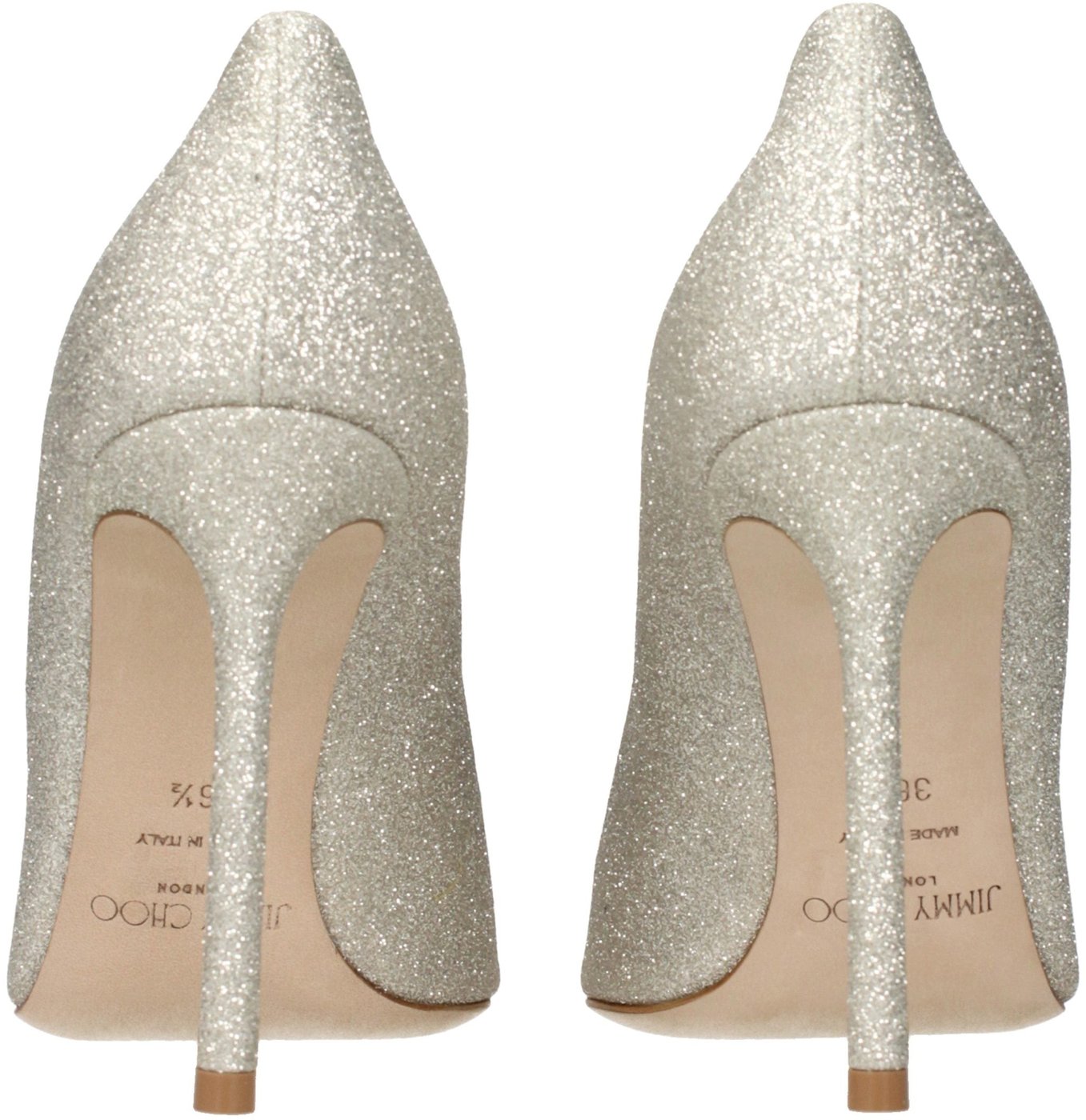 Jimmy Choo Gold Plastic High Heel Pumps