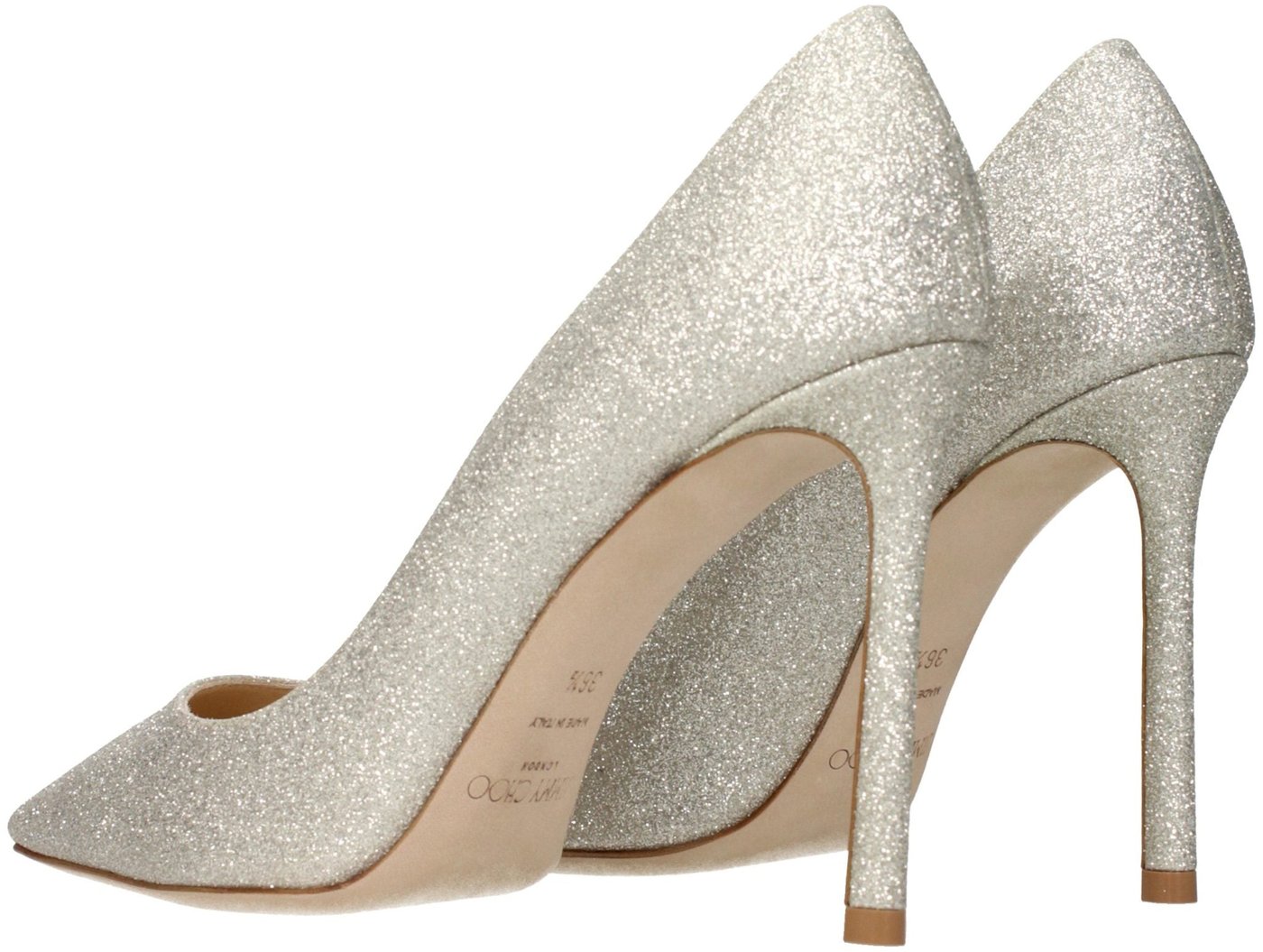 Jimmy Choo Gold Plastic High Heel Pumps