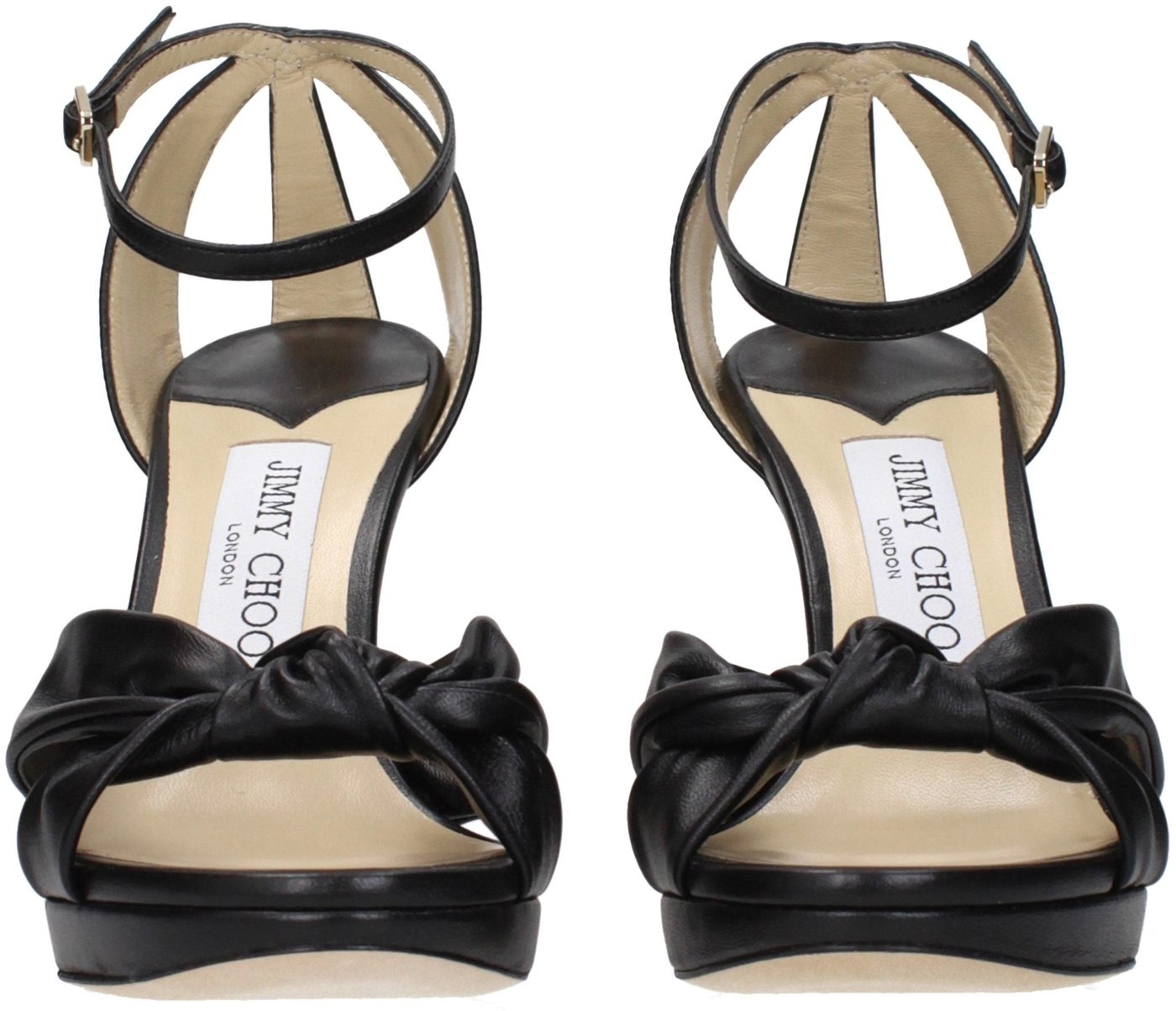 Jimmy Choo Black Leather Platform Sandals